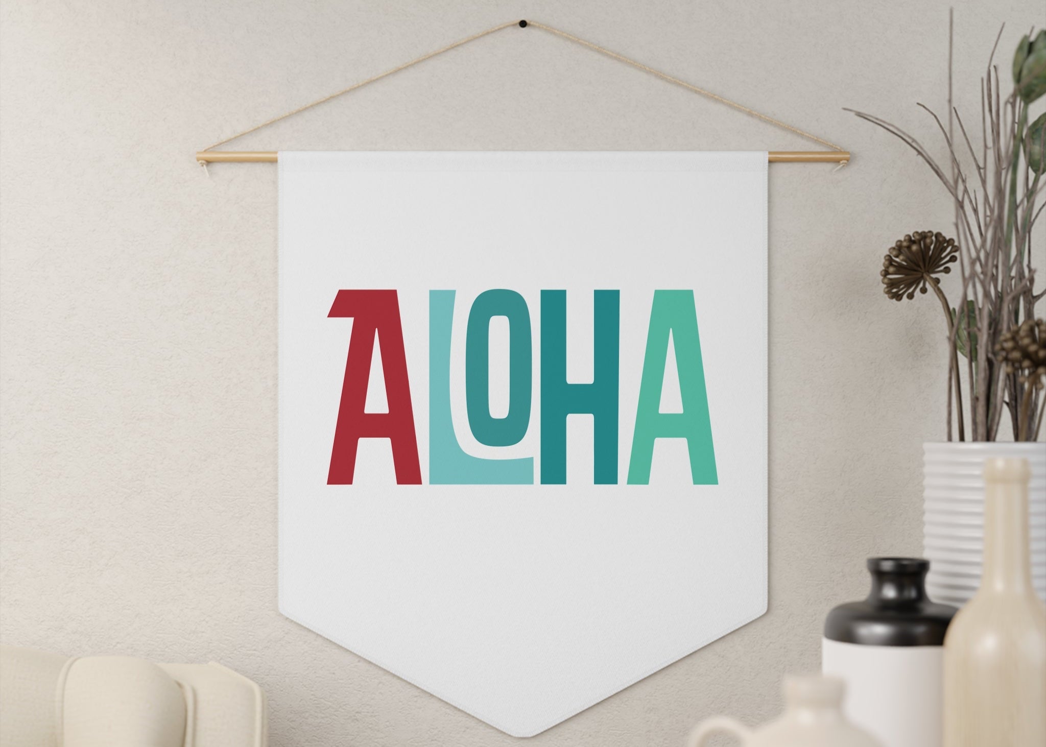 hanging aloha banner